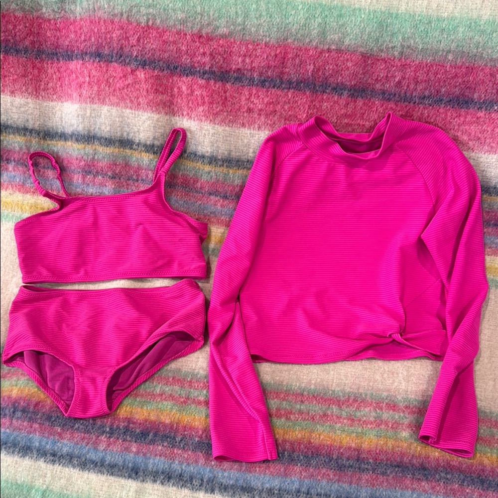 Kids Swim Set in Vibrant Pink